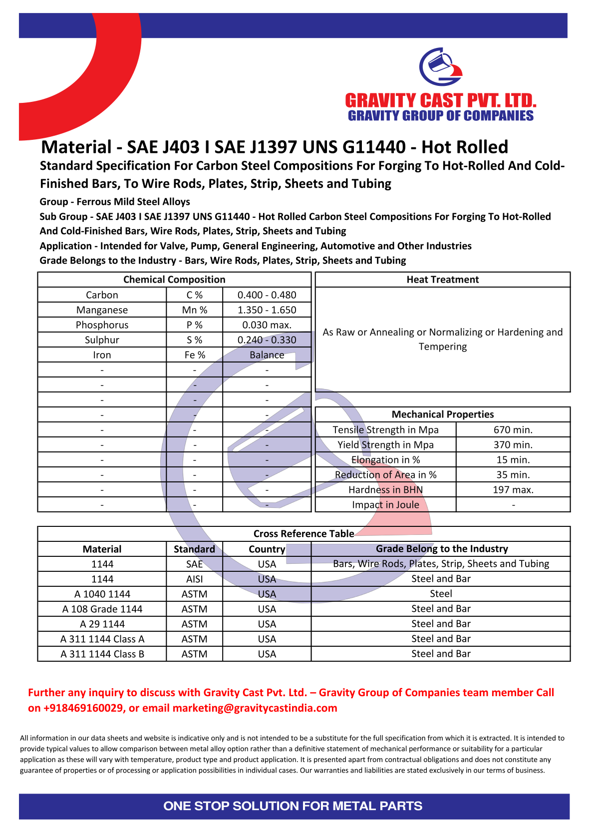SAE J403 I SAE J1397 UNS G11440 - Hot Rolled.pdf